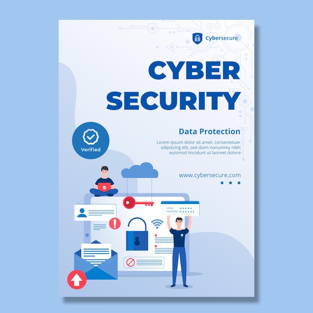 Cyber security vertical flyer