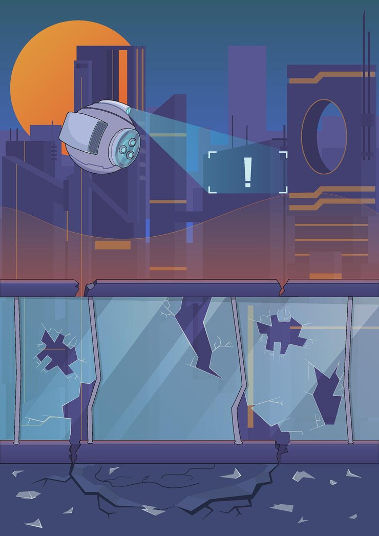 Free Vector cyberpank landscape background