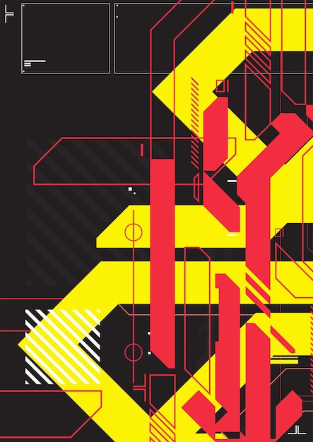 Cyberpunk retro futuristic poster vector illustration