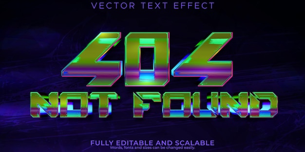 Free vector cyberpunk text effect editable error and techno text style
