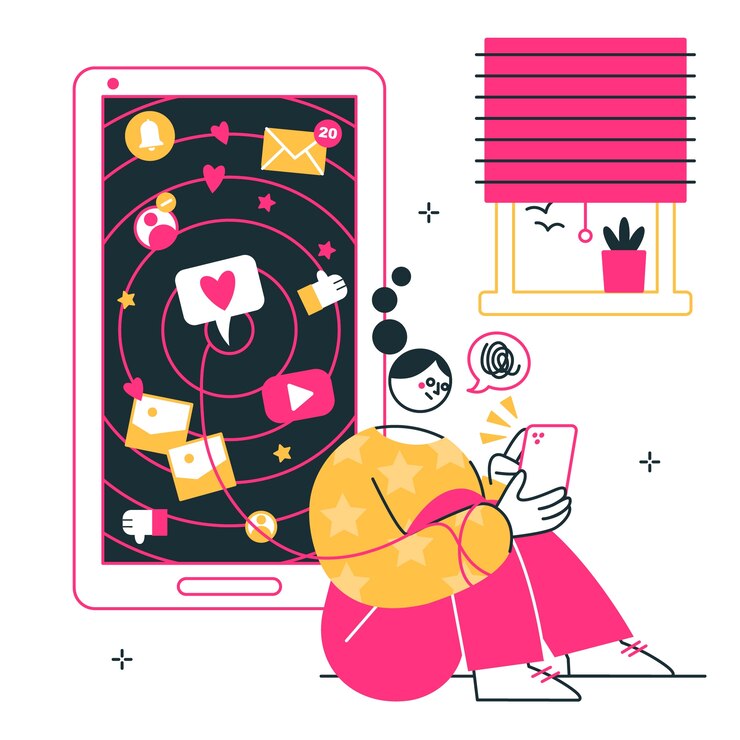 Free Vector cybersickness  concept illustration
