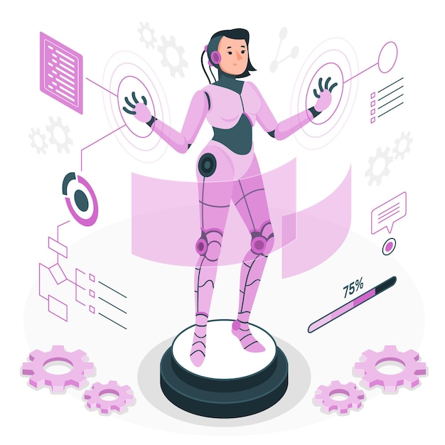 Free vector cyborg concept illustration