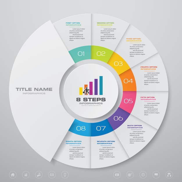 Cycle chart infographics elements. Premium Vector