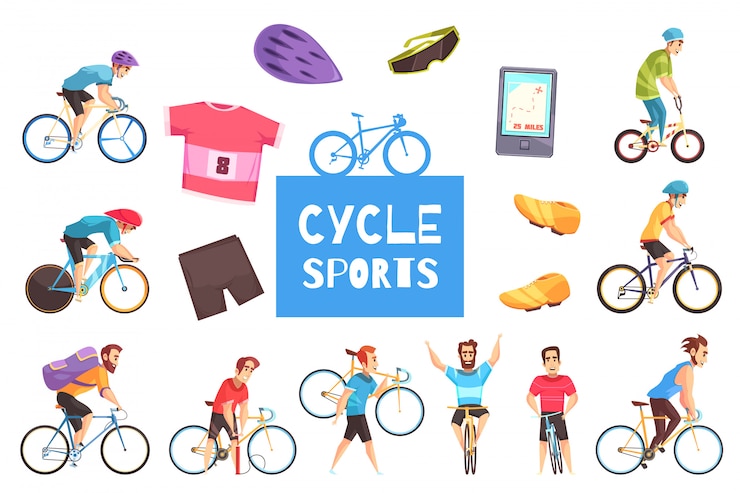 Free Vector cycle racing set