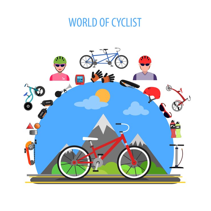 Free Vector cycling concept flat