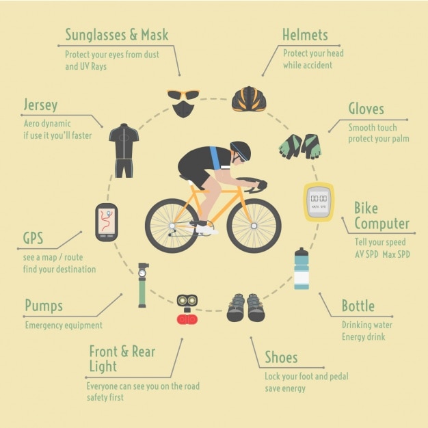무료 Vector 자전거 infographic 템플릿