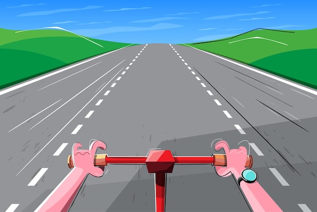 Велосипедисты должны использовать велосипедные дорожки, чтобы обеспечить безопасность от автомобилей на дороге Иллюстрация плоского вектора