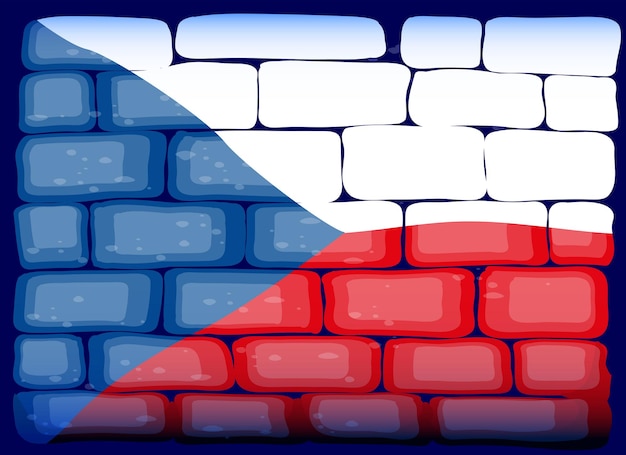 Флаг Чехии на кирпичной стене