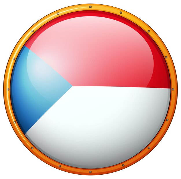 Czech Republic flag on round frame