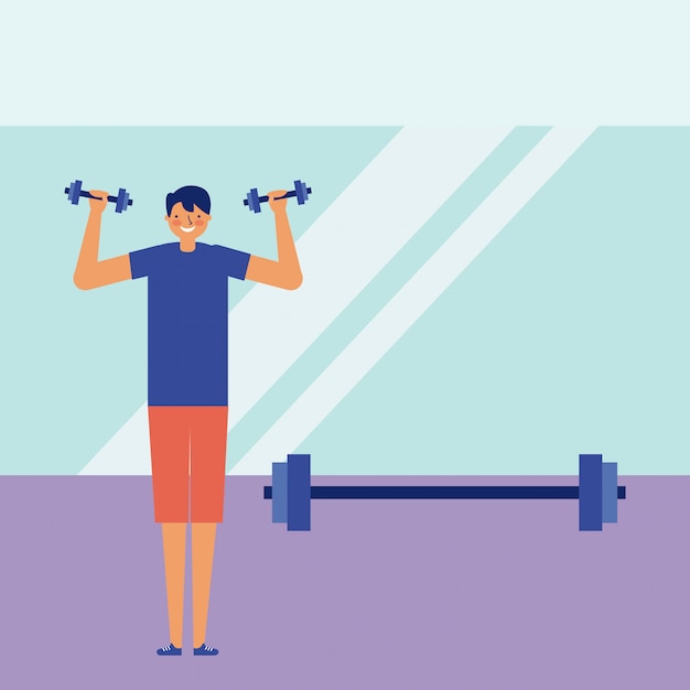 Free vector daily activity man doing exercise training