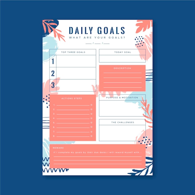 Free vector daily goals