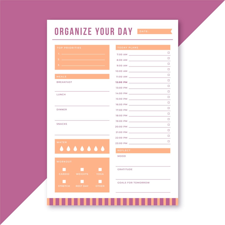 Free Vector daily planner editorial template