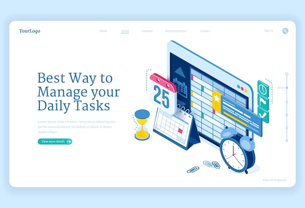 Daily tasks management banner