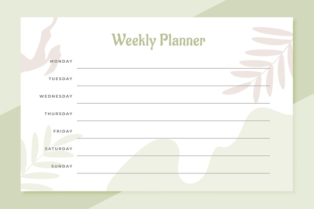 Daily todo list organizer for whole week template