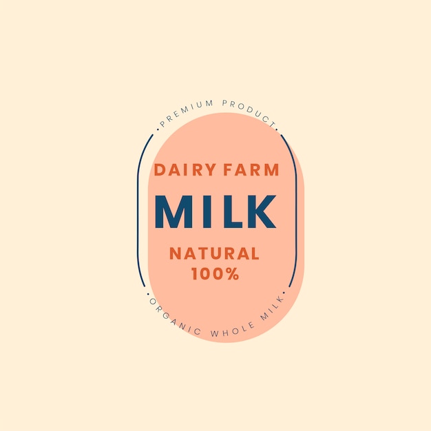 Dairy farm milk logo badge design