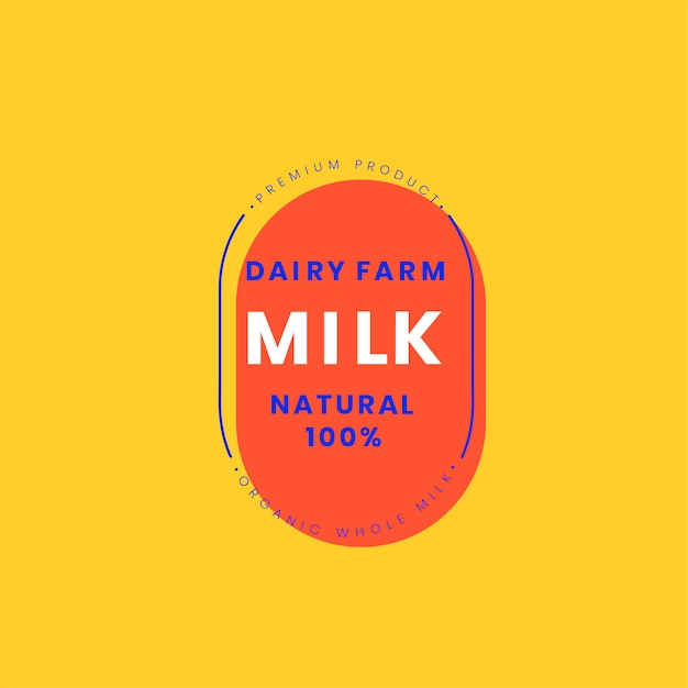 Free vector dairy farm milk logo badge design