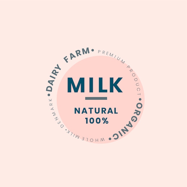 낙농장 우유 로고 배지 디자인