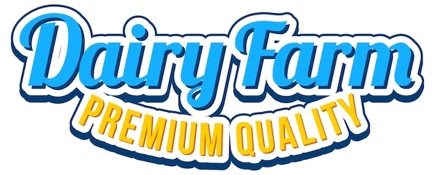 Dairy farm premium quality lettering logo