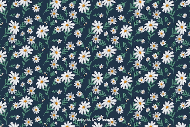 Daisies decorative background watercolor style