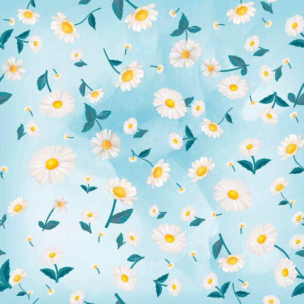 Daisy patterned wallpaper