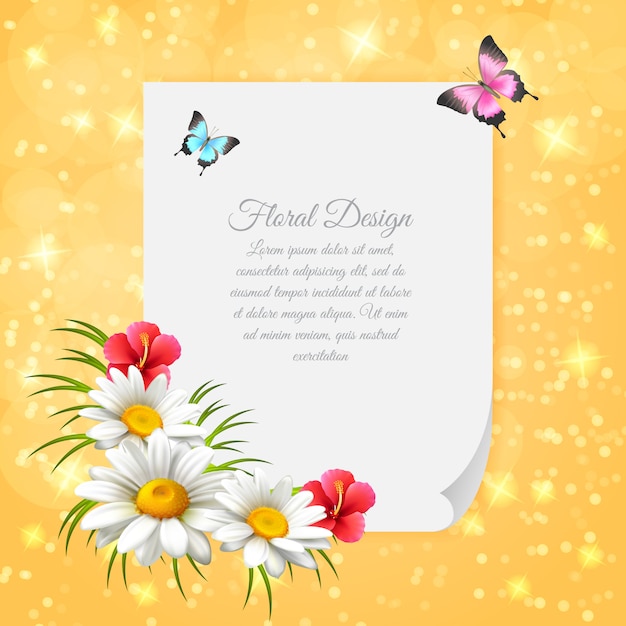 Free vector daisy realistic letter