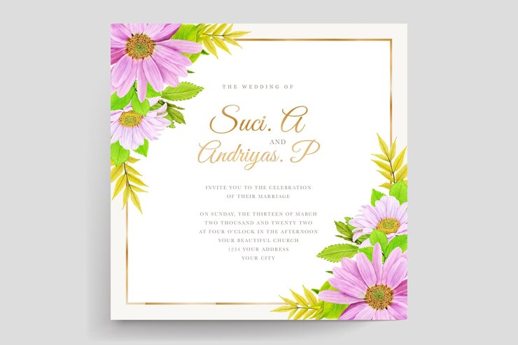 Free Vector daisy with pink color and soft leaves card set