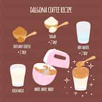 Free vector dalgona coffee concept