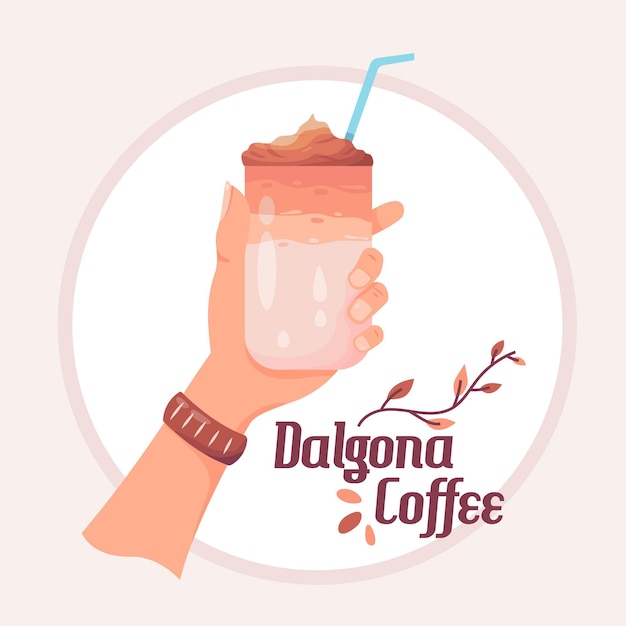 Free vector dalgona coffee illustration