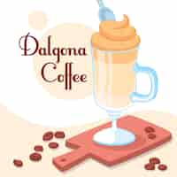 Vettore gratuito illustrazione di caffè dalgona