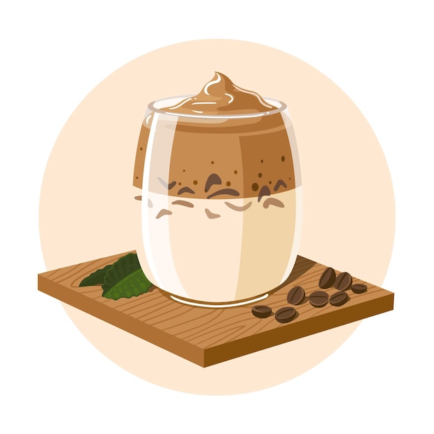 Free vector dalgona coffee illustration