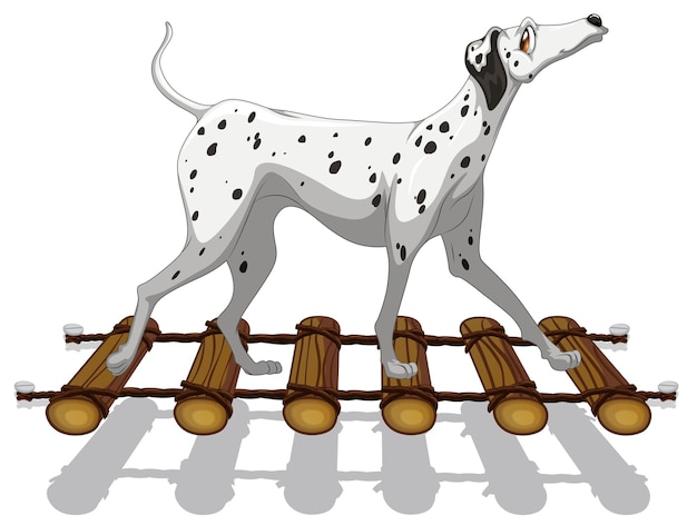 Free vector dalmatian dog crossing the bridge