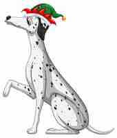 Free vector dalmatian dog wearing christmas dog