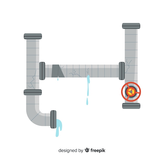 Free vector damaged pipe in flat design