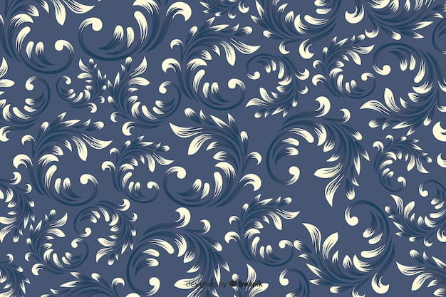 Free vector damask background hand drawn style