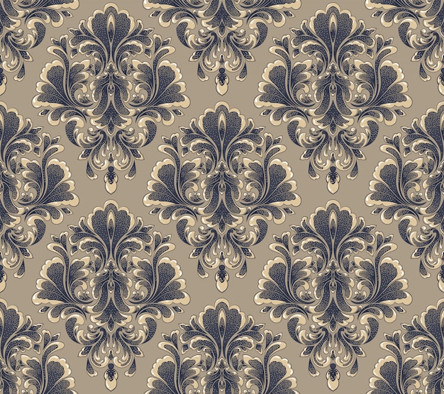 Free vector damask seamless emboss pattern background.  classical luxury old damask ornament, royal victorian seamless texture  . vintage exquisite floral baroque template.