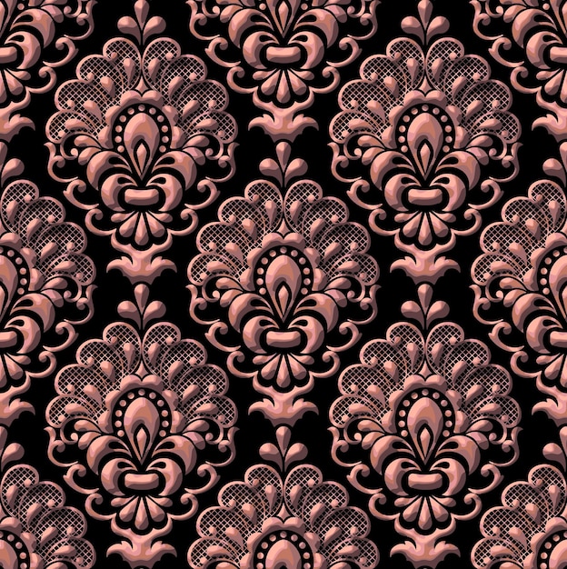 Free vector damask seamless emboss pattern background vector classical luxury old damask ornament royal victorian seamless texture for wallpapers textile wrapping vintage exquisite floral baroque template