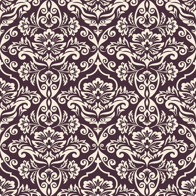 Free vector damask seamless pattern background. classical luxury old fashioned damask ornament, royal victorian seamless texture for wallpapers, textile, wrapping. exquisite floral baroque template.