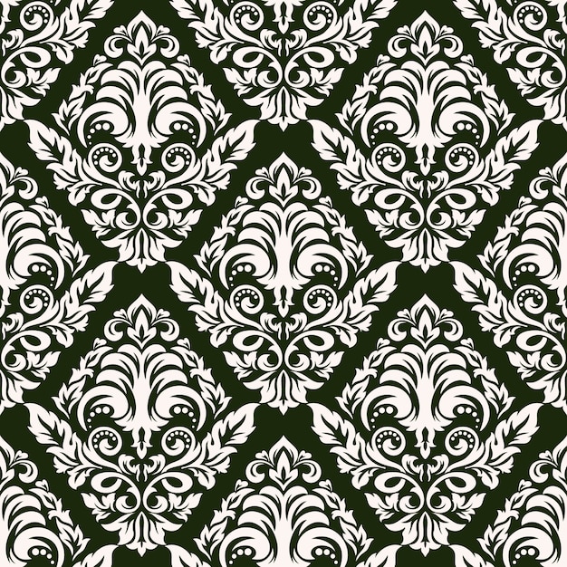 Free vector damask seamless pattern background. classical luxury old fashioned damask ornament, royal victorian seamless texture for wallpapers, textile, wrapping. exquisite floral baroque template.