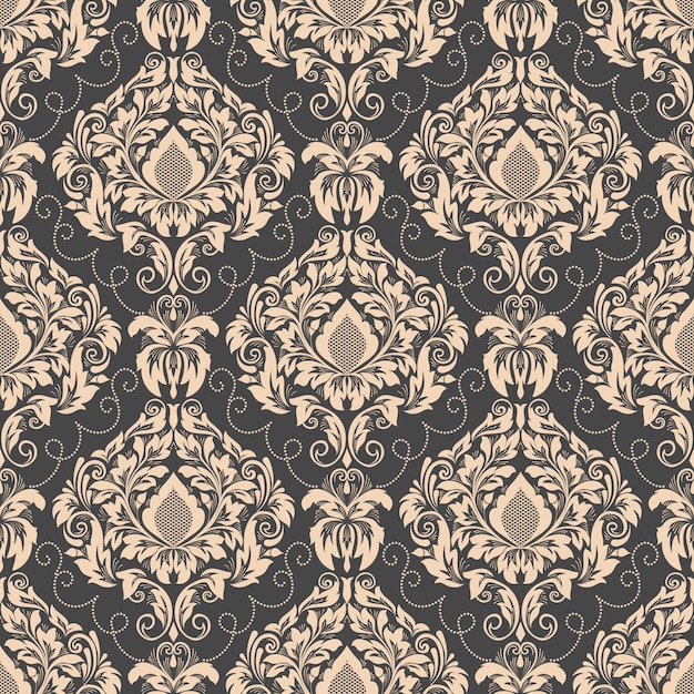 damask seamless pattern background. Classical luxury old fashioned damask ornament