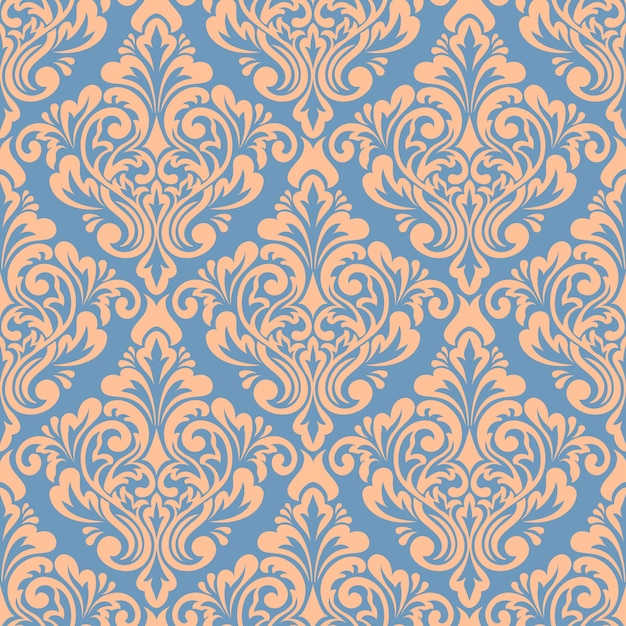 Free vector damask seamless pattern background. classical luxury old fashioned damask ornament