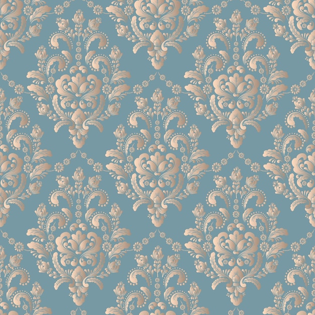 Free vector damask seamless pattern background