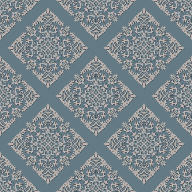 Free vector damask seamless pattern background