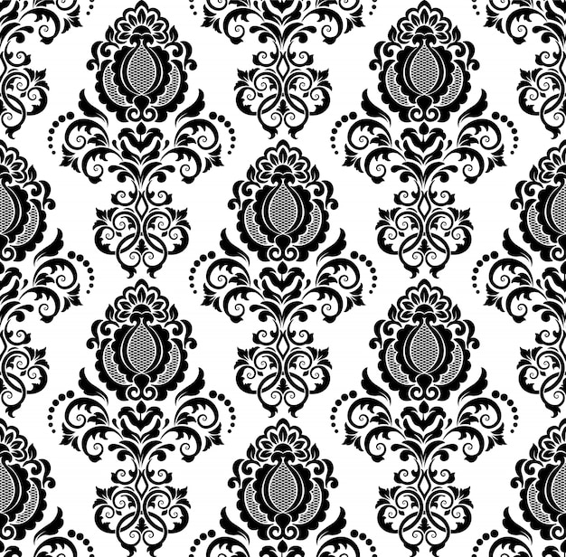 Free vector damask seamless pattern background