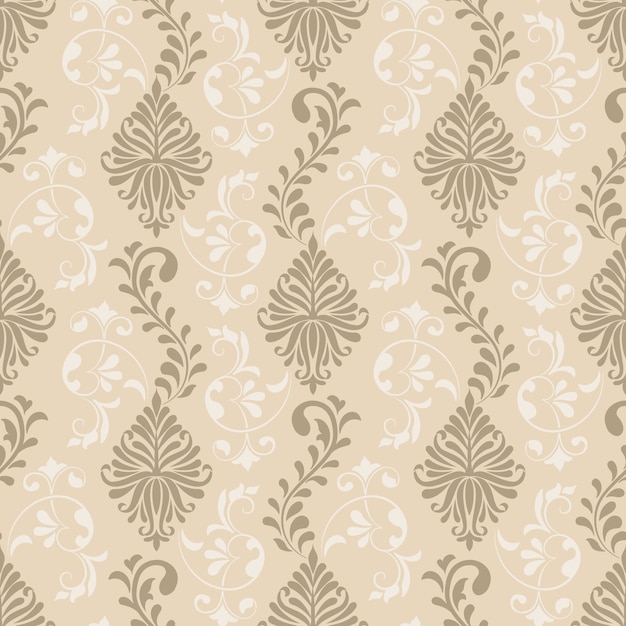 Free vector damask seamless pattern background