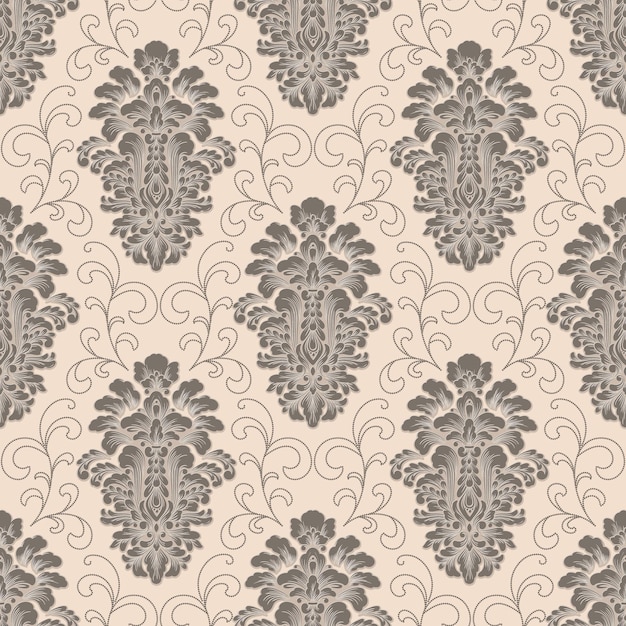 Free vector damask seamless pattern. classical luxury old fashioned damask ornament