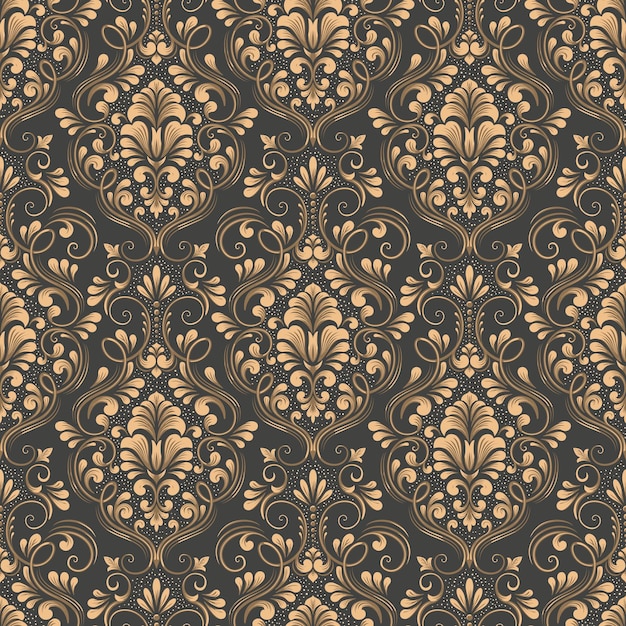 Free vector damask seamless pattern. elegant luxury texture