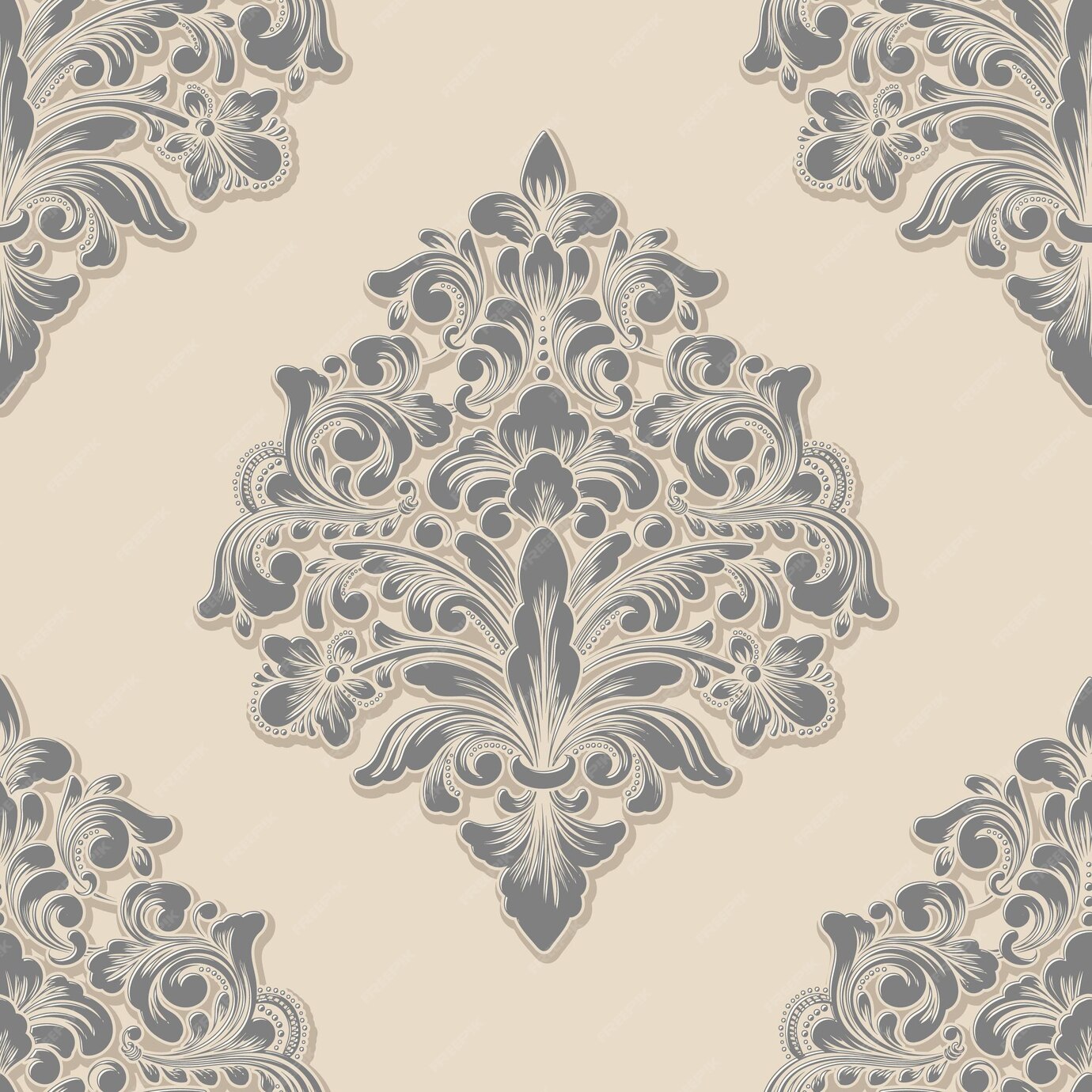 Free Vector | Damask seamless pattern element. classical luxury old ...