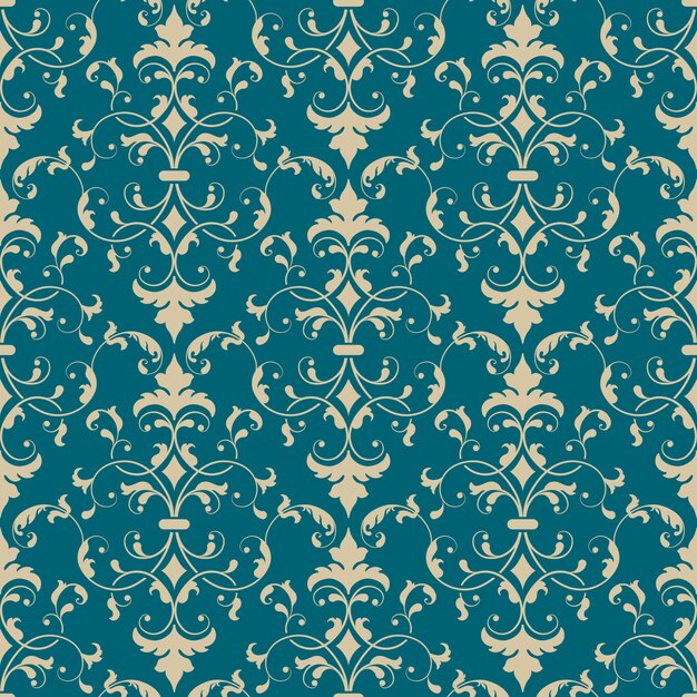 damask seamless pattern element. Classical luxury old fashioned damask ornament