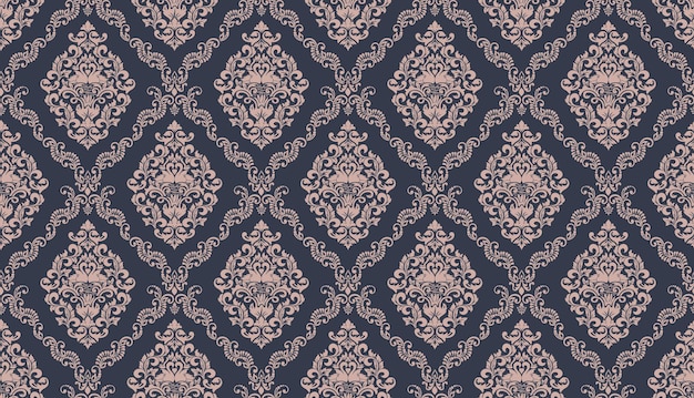 Damask seamless pattern element vector classical luxury old fashioned damask ornament royal victorian seamless texture for wallpapers textile wrapping vintage exquisite floral baroque template