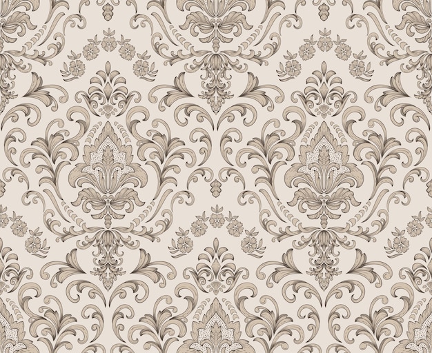 Vettore gratuito damasco senza cuciture elemento vettore classico lusso vecchio stile damasco ornamento reale vittoriano senza soluzione di continuità per sfondi tessile avvolgimento modello barocco floreale vintage squisito